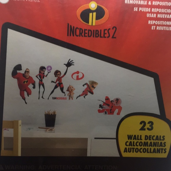 Disney Pixar Incredibles 2 Wall Decals Peel and Stick Package of 23 - Picture 10 of 10